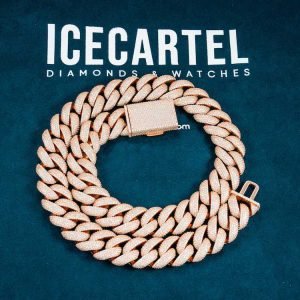 5-Row 20MM Moissanite Cuban Link Chain 14K Gold