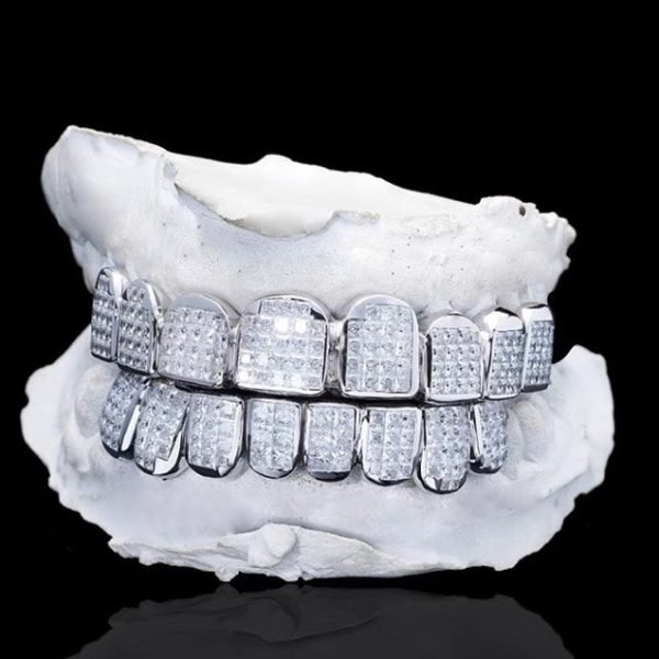 Invisible Set Princess Cut Moissanite Diamond Grillz - Image 2