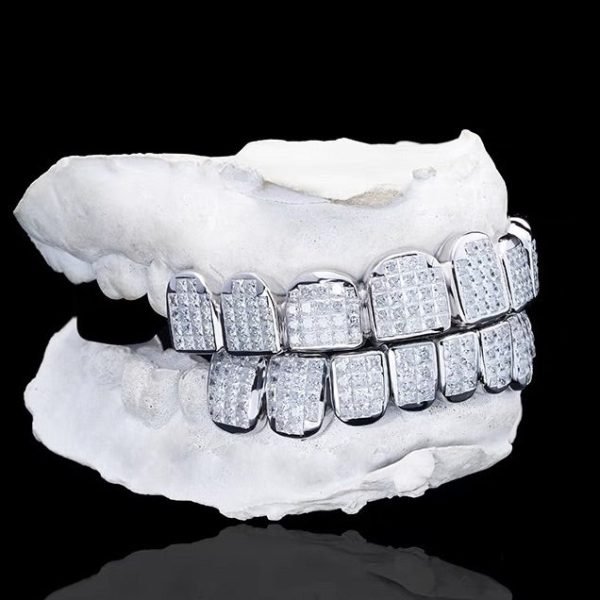 Invisible Set Princess Cut Moissanite Diamond Grillz - Image 5
