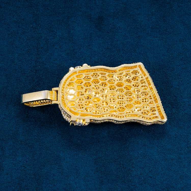 Moissanite Halo Jesus Pendant 14K Gold - Image 4