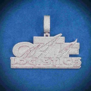 "logistics" Custom Moissanite Pendant 14K Gold