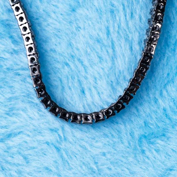 2MM Black Moissanite Tennis Chain 14K Black Gold - Image 9