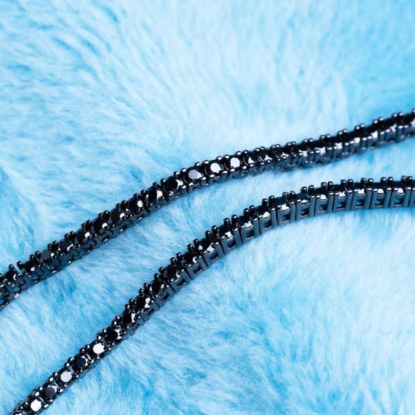 2MM Black Moissanite Tennis Chain 14K Black Gold - Image 8