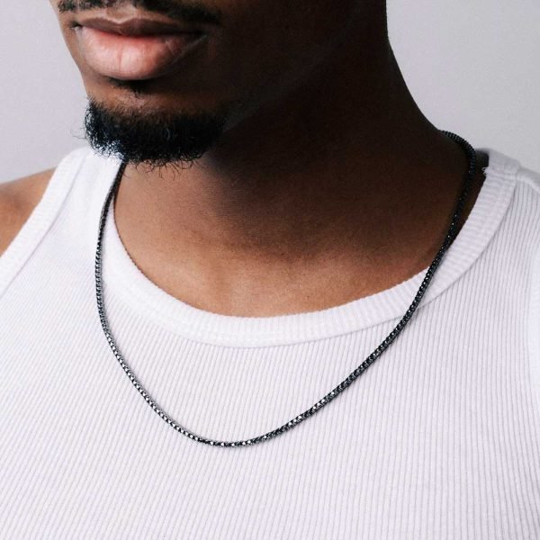 2MM Black Moissanite Tennis Chain 14K Black Gold - Image 3