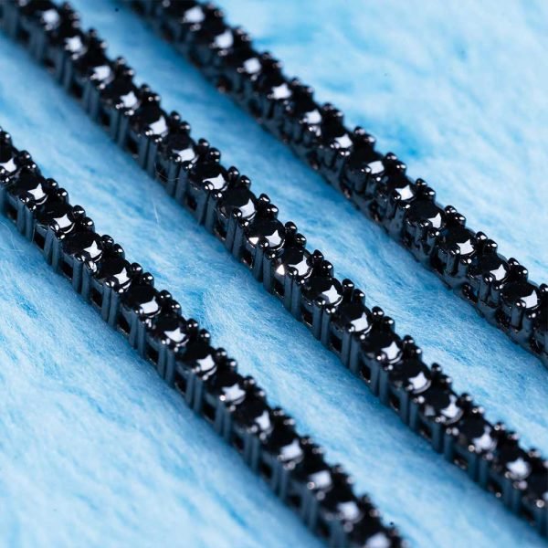 2MM Black Moissanite Tennis Chain 14K Black Gold - Image 6
