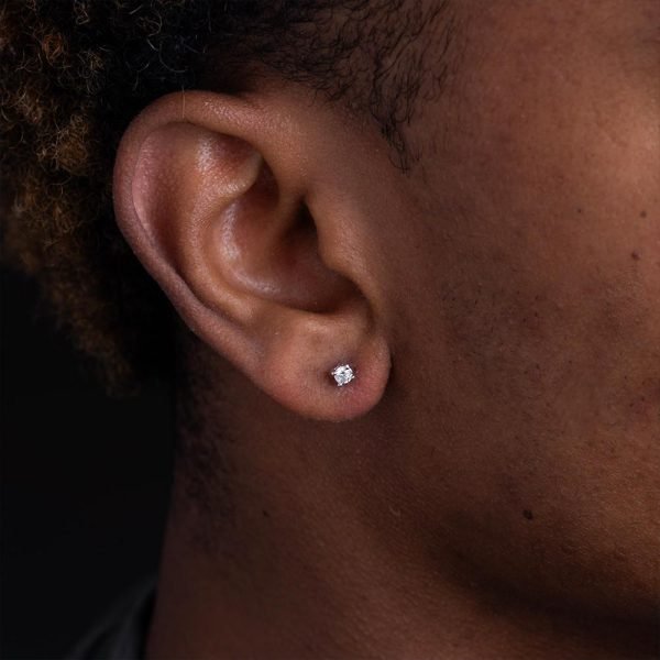 3MM Round Moissanite Stud Earrings - Image 3