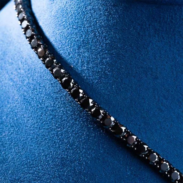 4MM Black Moissanite Tennis Chain 14K Black Gold - Image 9