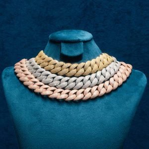 22MM Moissanite 6-Row Miami Cuban Link Chain 14K Gold