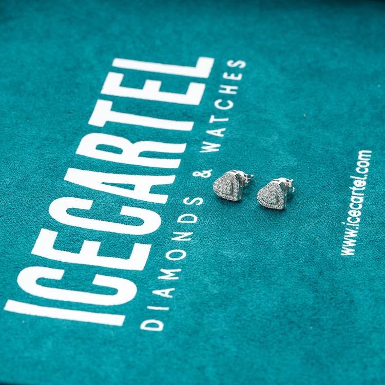 8MM Heart Shaped Moissanite Earrings 14K Gold - Image 3