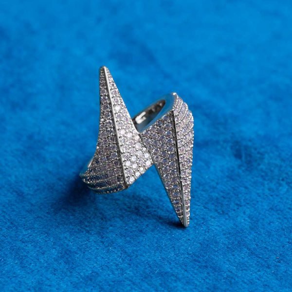 Moissanite Lightning Bolt Ring 14K Gold - Image 6