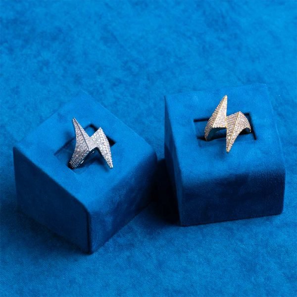 Moissanite Lightning Bolt Ring 14K Gold - Image 8