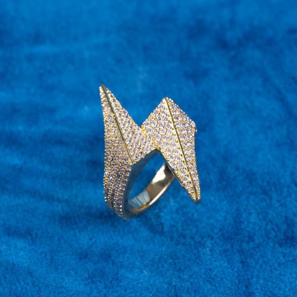 Moissanite Lightning Bolt Ring 14K Gold - Image 7
