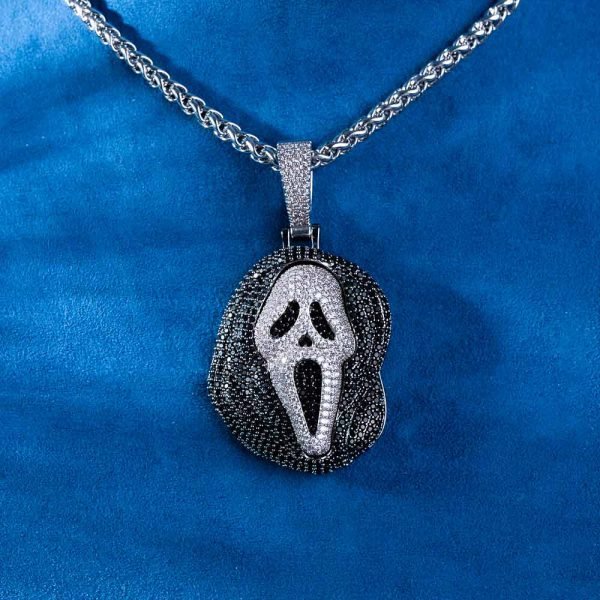 Black Moissanite Scream Pendant 14K Gold - Image 2