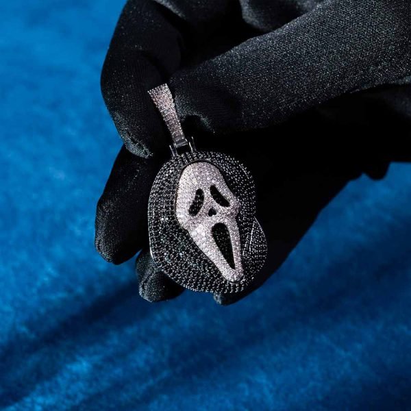 Black Moissanite Scream Pendant 14K Gold - Image 5