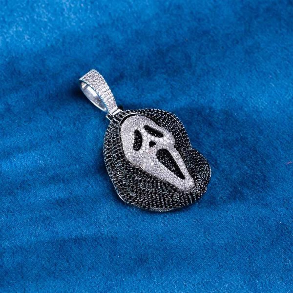 Black Moissanite Scream Pendant 14K Gold - Image 6