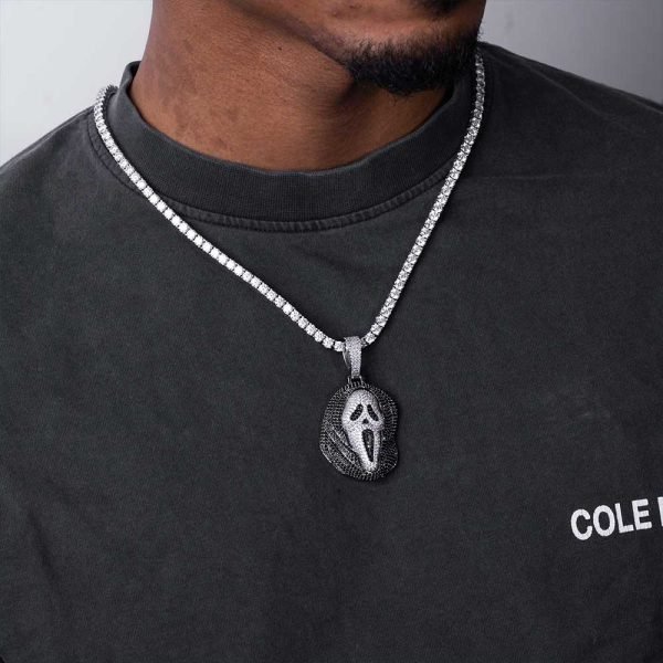 Black Moissanite Scream Pendant 14K Gold - Image 3