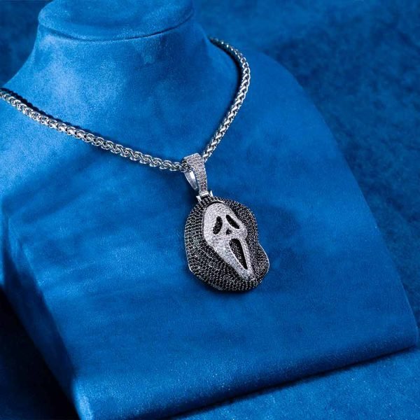 Black Moissanite Scream Pendant 14K Gold - Image 8