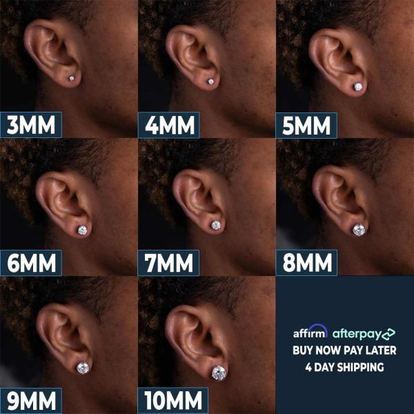 VVS Moissanite Stud Earrings (ALL SIZES) - Image 3