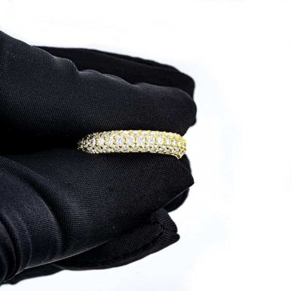 Moissanite 3-Row Band Ring 14K Gold - Image 2