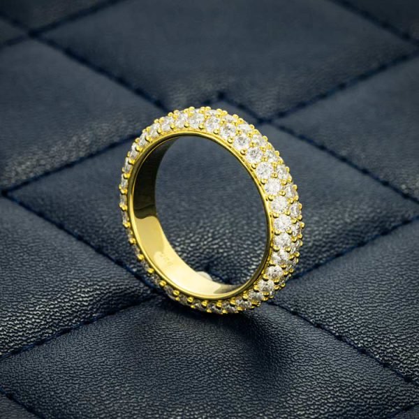 Moissanite 3-Row Band Ring 14K Gold - Image 6