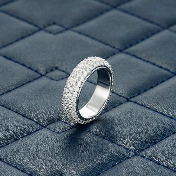 Moissanite 4-Row Band Ring 14K Gold - Image 5