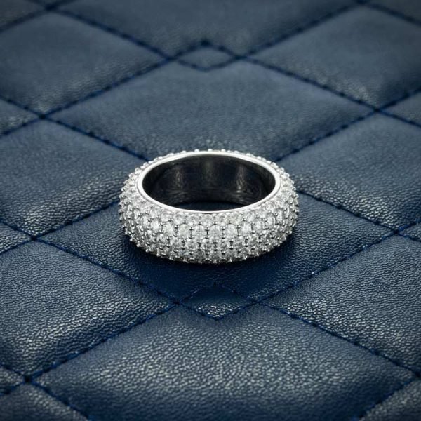 Moissanite 5-Row Band Ring 14K Gold - Image 6