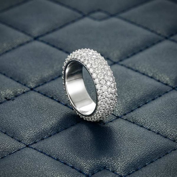 Moissanite 5-Row Band Ring 14K Gold - Image 5