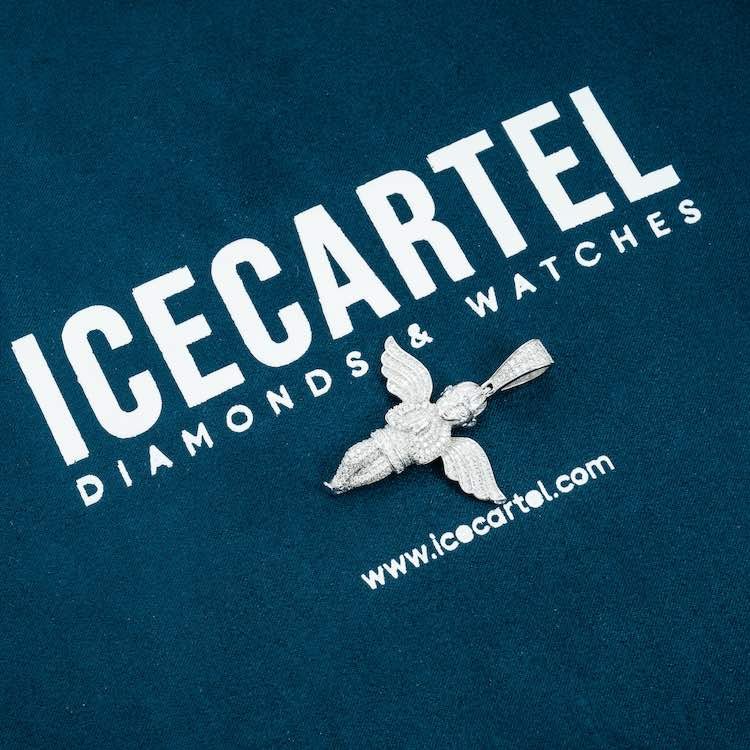 Moissanite Angel Pendant 14K Gold - Image 5