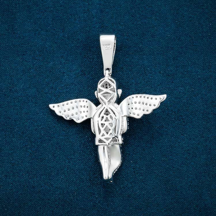 Moissanite Angel Pendant 14K Gold - Image 4
