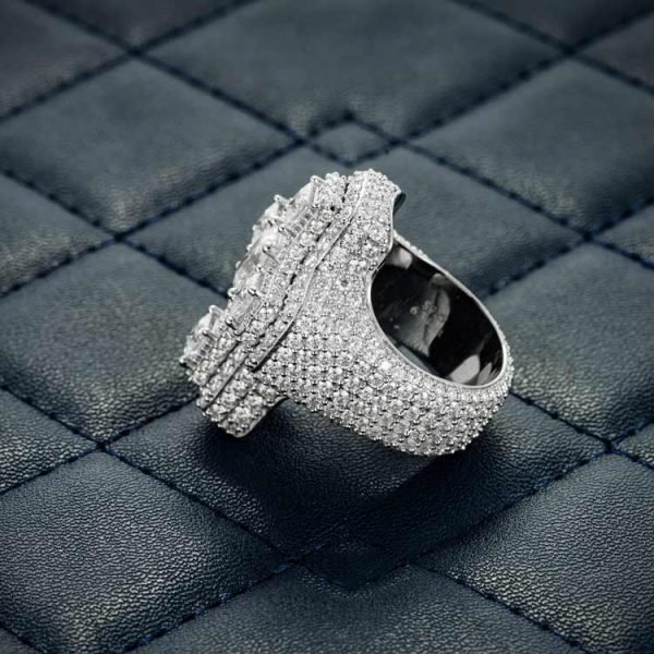 Moissanite Baguette Cross Ring 14K Gold - Image 6