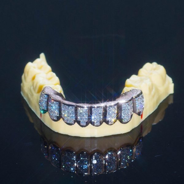 8 on 8 VVS Baguette Moissanite Diamond Grillz - Image 5