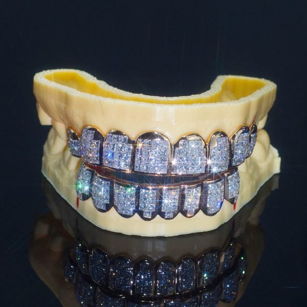 8 on 8 VVS Baguette Moissanite Diamond Grillz - Image 2