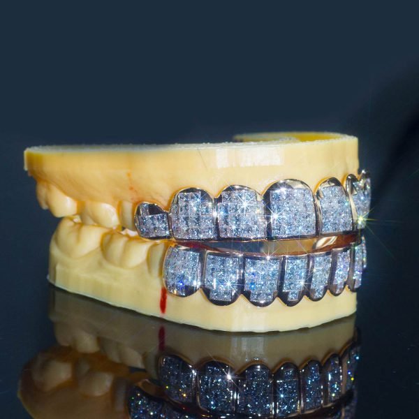 8 on 8 VVS Baguette Moissanite Diamond Grillz - Image 3