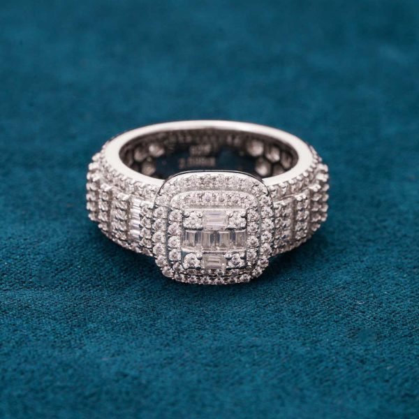 Moissanite Baguette Eternity Band 14K Gold - Image 2