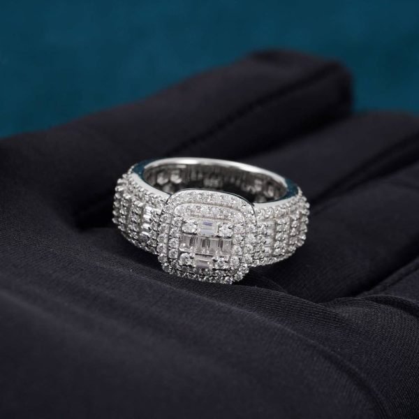Moissanite Baguette Eternity Band 14K Gold - Image 3