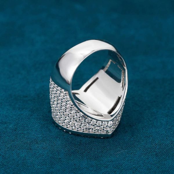 Moissanite Baguette Heart Signet Ring 14K Gold - Image 4