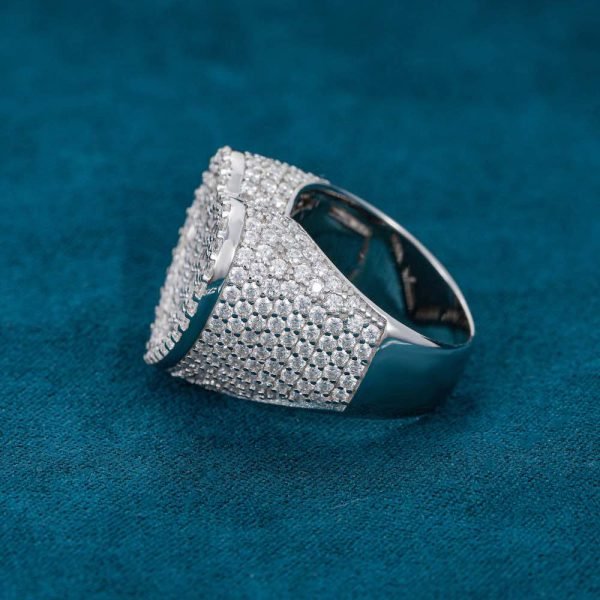 Moissanite Baguette Heart Signet Ring 14K Gold - Image 6