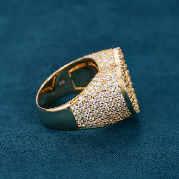 Moissanite Baguette Heart Signet Ring 14K Gold - Image 11