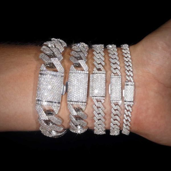 Moissanite Cuban Link Bracelet 14K Gold (ALL SIZES) - Image 5