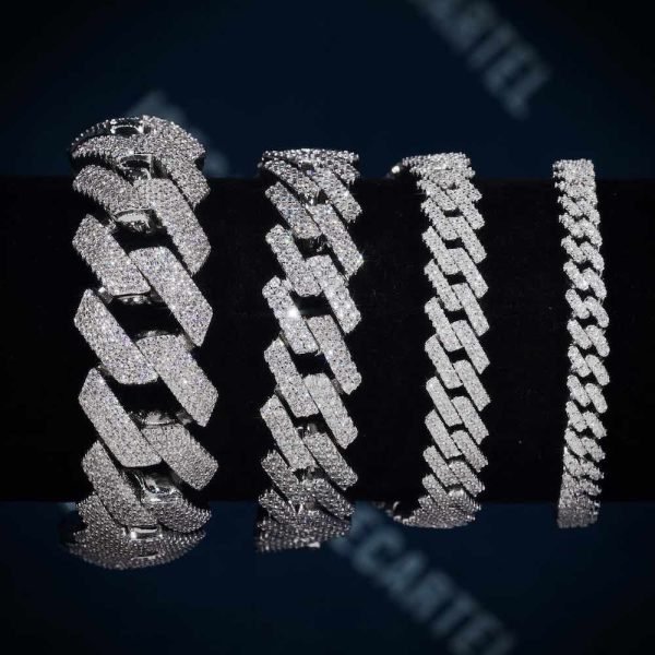 Moissanite Cuban Link Bracelet 14K Gold (ALL SIZES) - Image 4