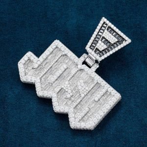 "JOSH" Custom Moissanite Pendant 14K Gold