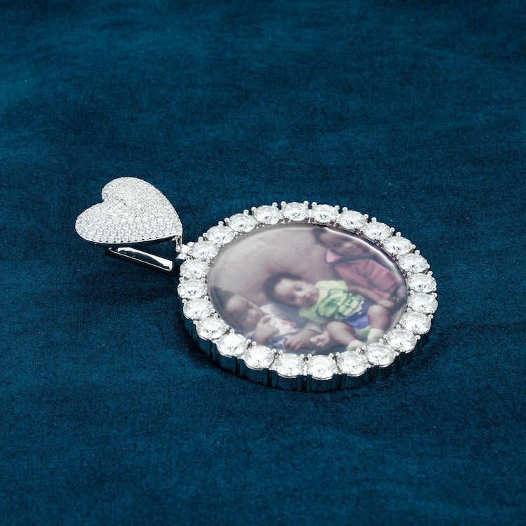 Custom Moissanite Photo Pendant 14K Gold - Image 5