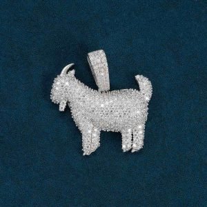 Moissanite GOAT Pendant 14K Gold