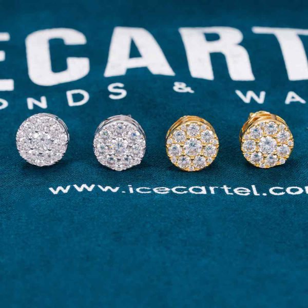 10MM Moissanite Cluster Halo Stud Earrings - Image 5