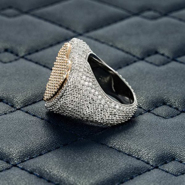 Two Tone Moissanite Heart Shaped Ring 14K Gold - Image 5