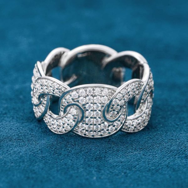 Moissanite Mariner Link Ring 14K Gold - Image 3