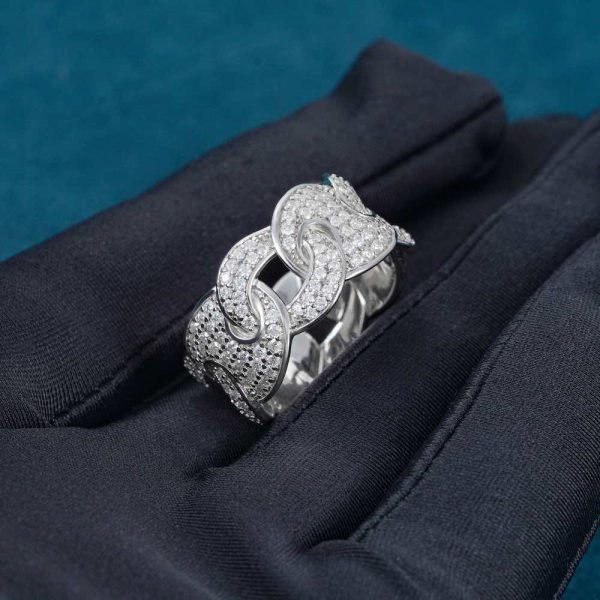 Moissanite Mariner Link Ring 14K Gold - Image 4