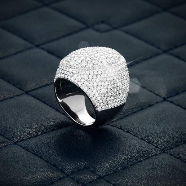Moissanite Signet Ring 14K Gold - Image 3