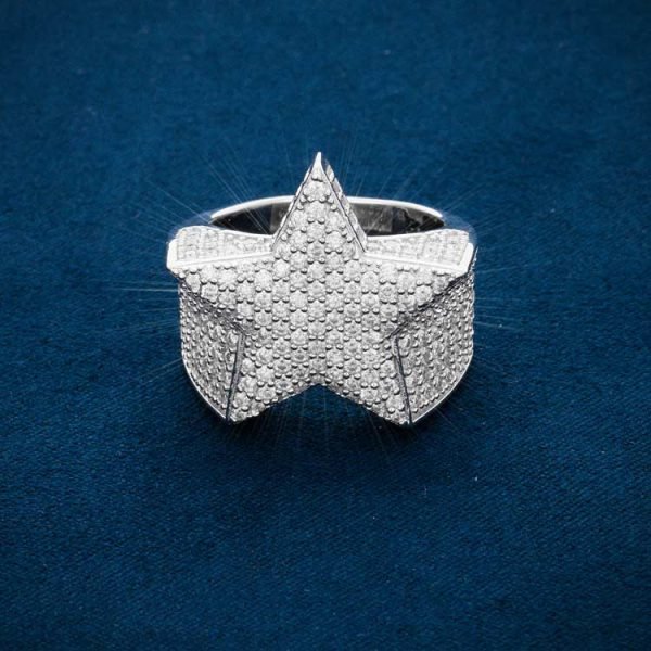Moissanite Star Ring 14K Gold - Image 2
