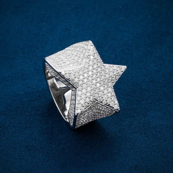 Moissanite Star Ring 14K Gold - Image 3